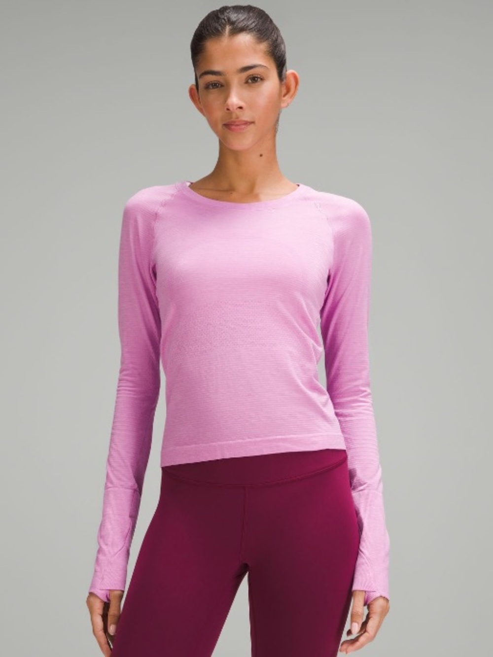 Lululemon Swiftly Tech Long-Sleeve 2.0 Race Length Size 8 in Dahlia Mauve Color